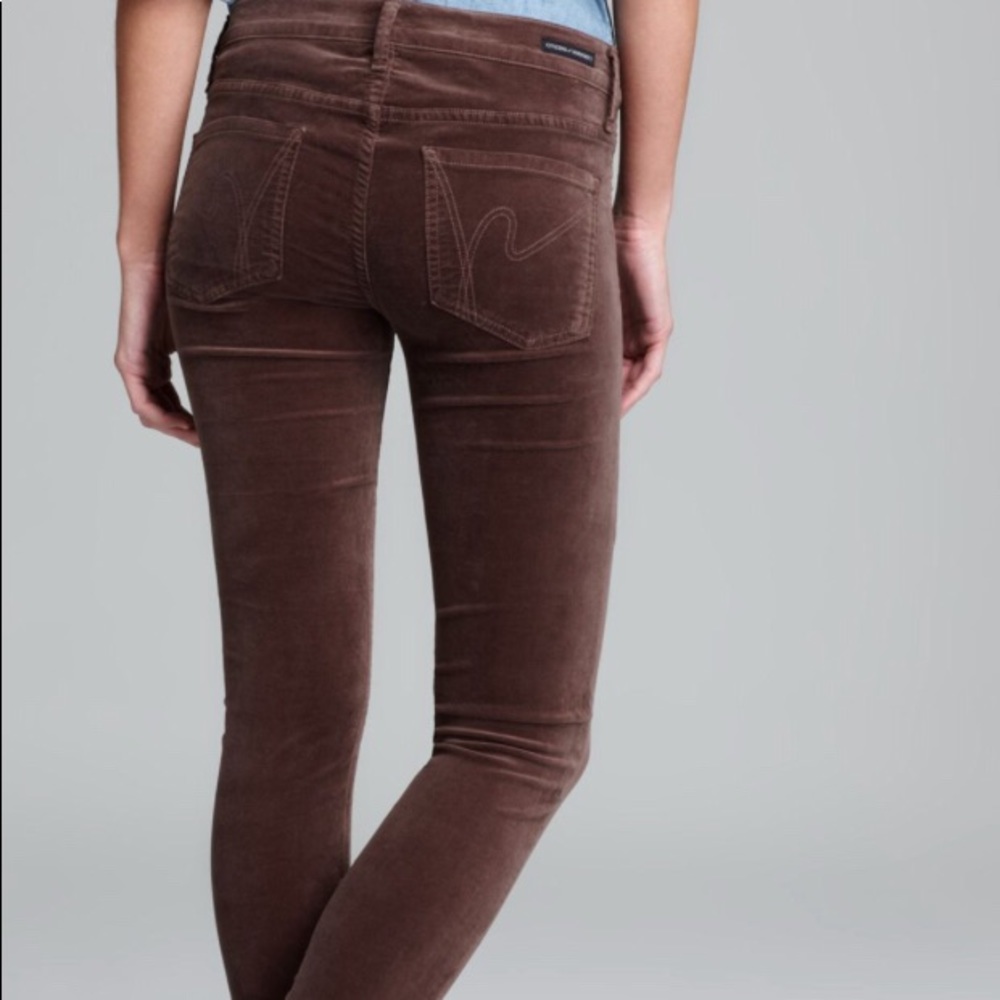 Citizens of Humanity 26 velour skinny jeans